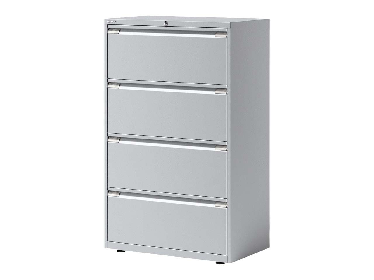 BISLEY Registraturschrank 2-bahnig, 4 Schubladen lichtgrau