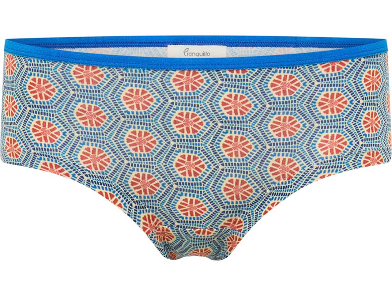 tranquillo Bio-Damen-Hipster mit Allover-Print, blue luxor, Gr. M