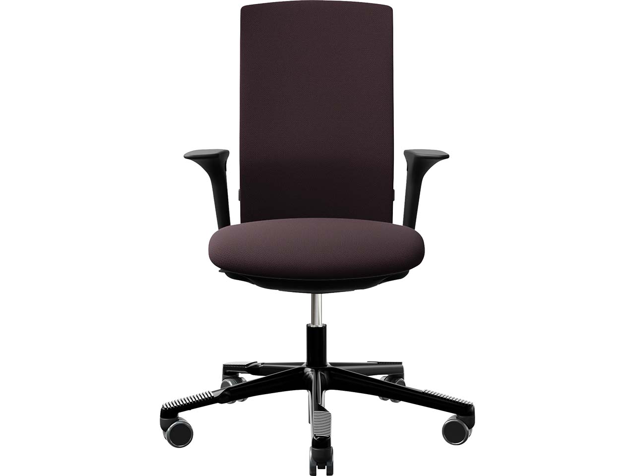 HAG Bürodrehstuhl "Futu 1200-S" mit AL, Gestell: schwarz, Stoff: "FutuKnit" Aubergine