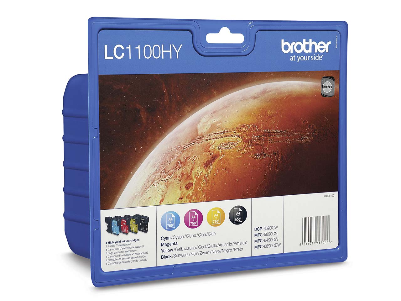 Brother 4er Set Tintenpatronen LC1100HYBK/C/M/Y, schwarz, cyan, magenta, gelb