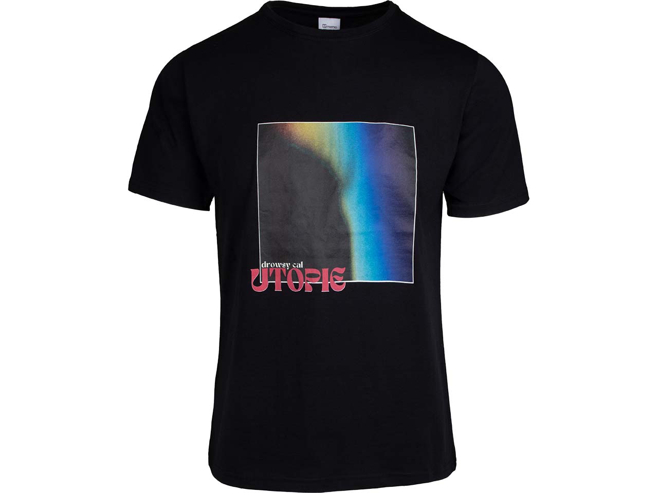 memo x DROWSY CAL. Bio-Unisex-T-Shirt "Utopie", schwarz, Gr. L