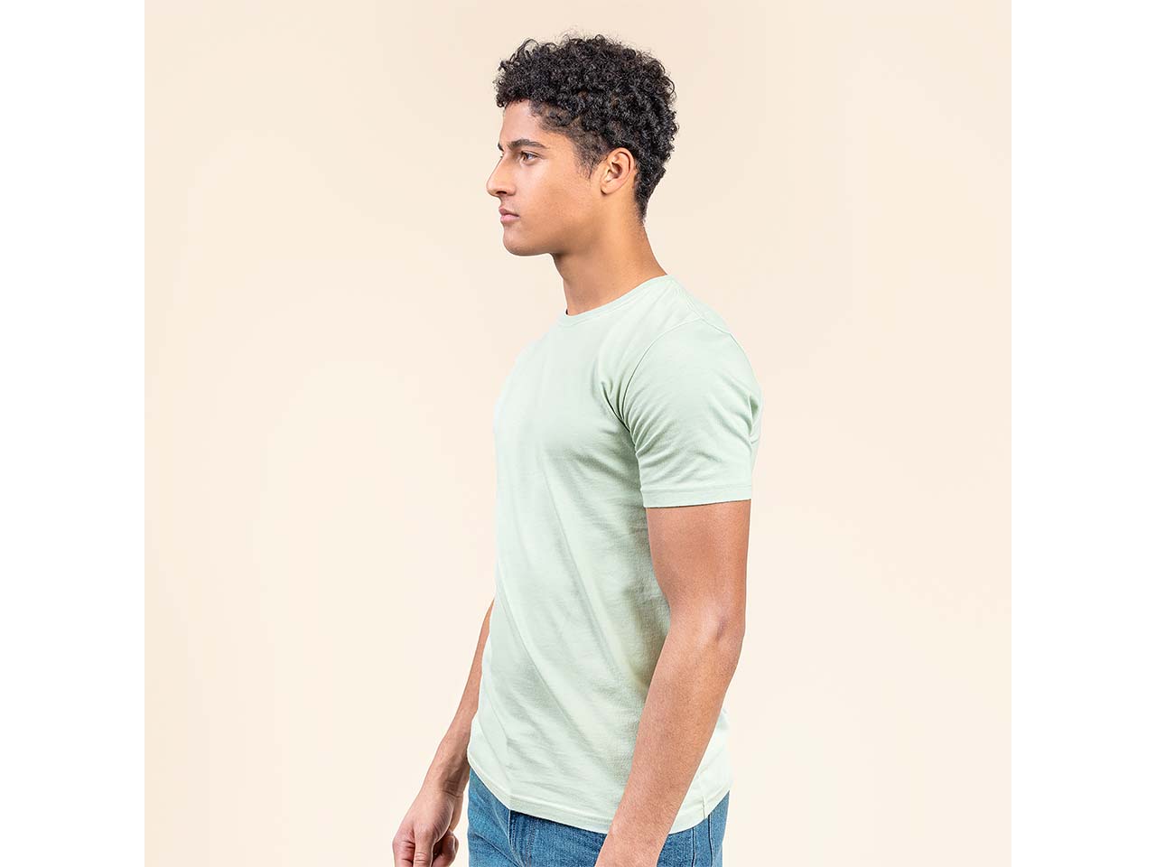 Living Crafts Bio-Herren-T-Shirt 'THERREL' mit Rundhalsausschnitt, seagrass, Gr. S
