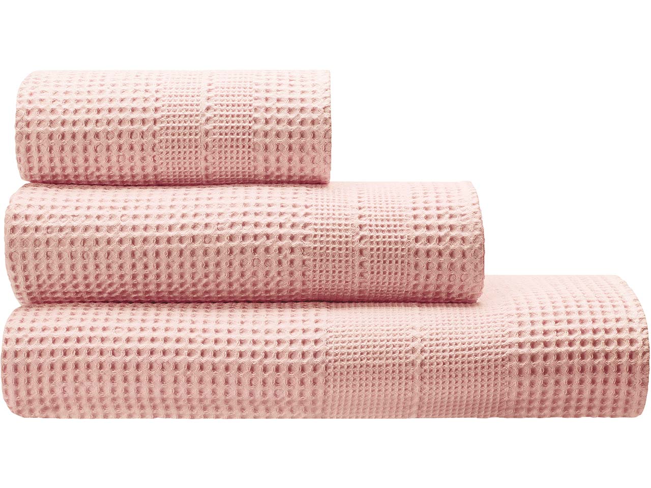 Cotonea Waffelpikee Handtuch, 50 x 100 cm, Bio-Baumwolle, rouge