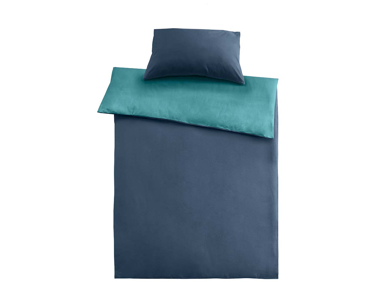 Cotonea Wendebettwäsche "Edelbiber" aus Bio-Baumwolle 40x80 cm/135x200 cm azurblau/türkis