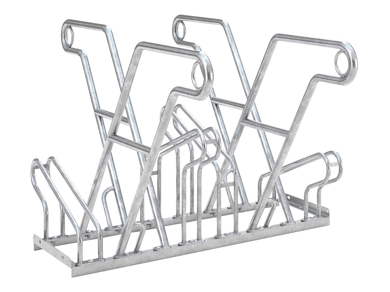 Fahrradständer "Anlehnparker 2600 XBF" verzinkt, 8 Einstellplätze (beidseitig)