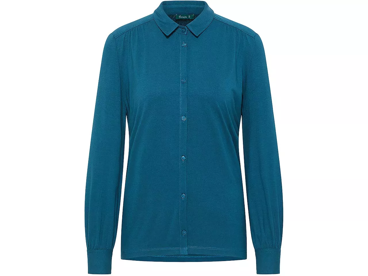 tranquillo Damen-Bluse mit verdeckter Knopfleiste, bermuda blue, Gr. S