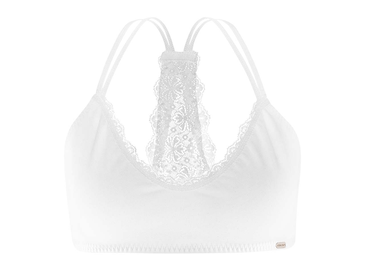 Living Crafts Bio-Damen-Bustier mit Spitzenausschnitt, weiß, Gr. M