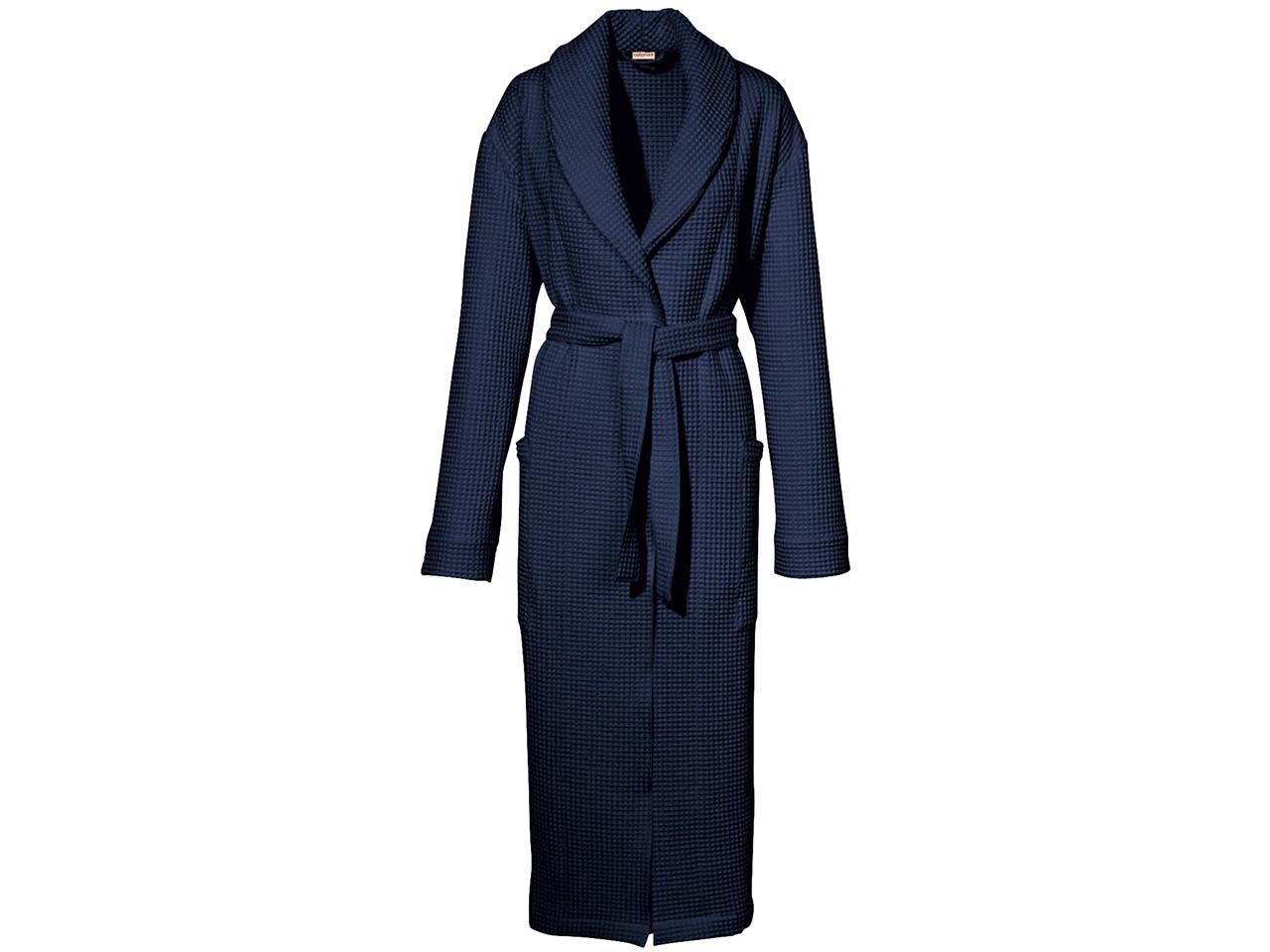 Cotonea Waffelpikee Bademantel aus Bio-Baumwolle, Gr. S, azurblau