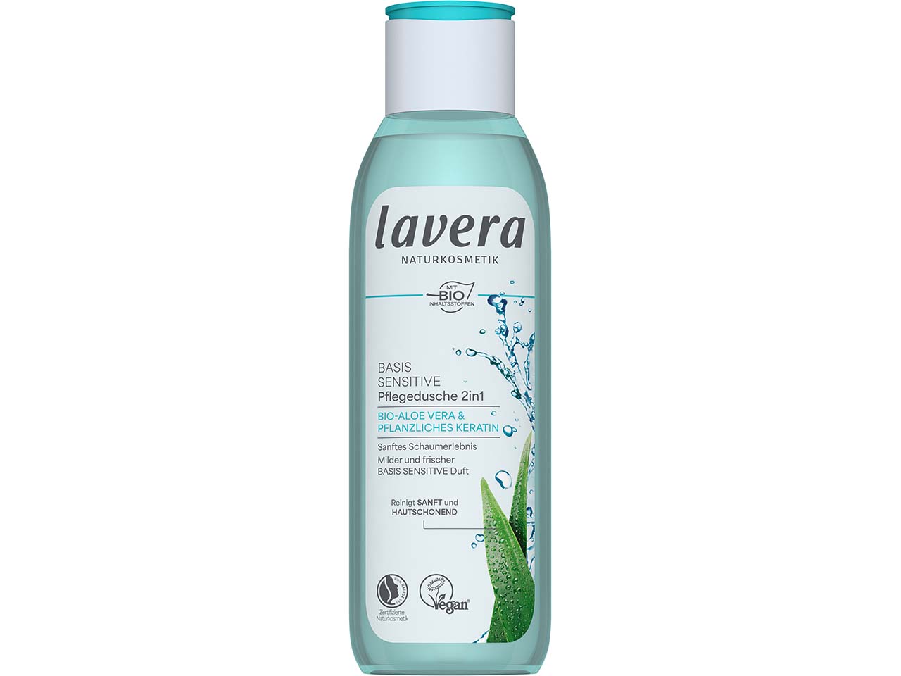lavera Duschgel "Basis Sensitive" 2in1 Bio-Aloe Vera & Pflanzliches Keratin, 250 ml