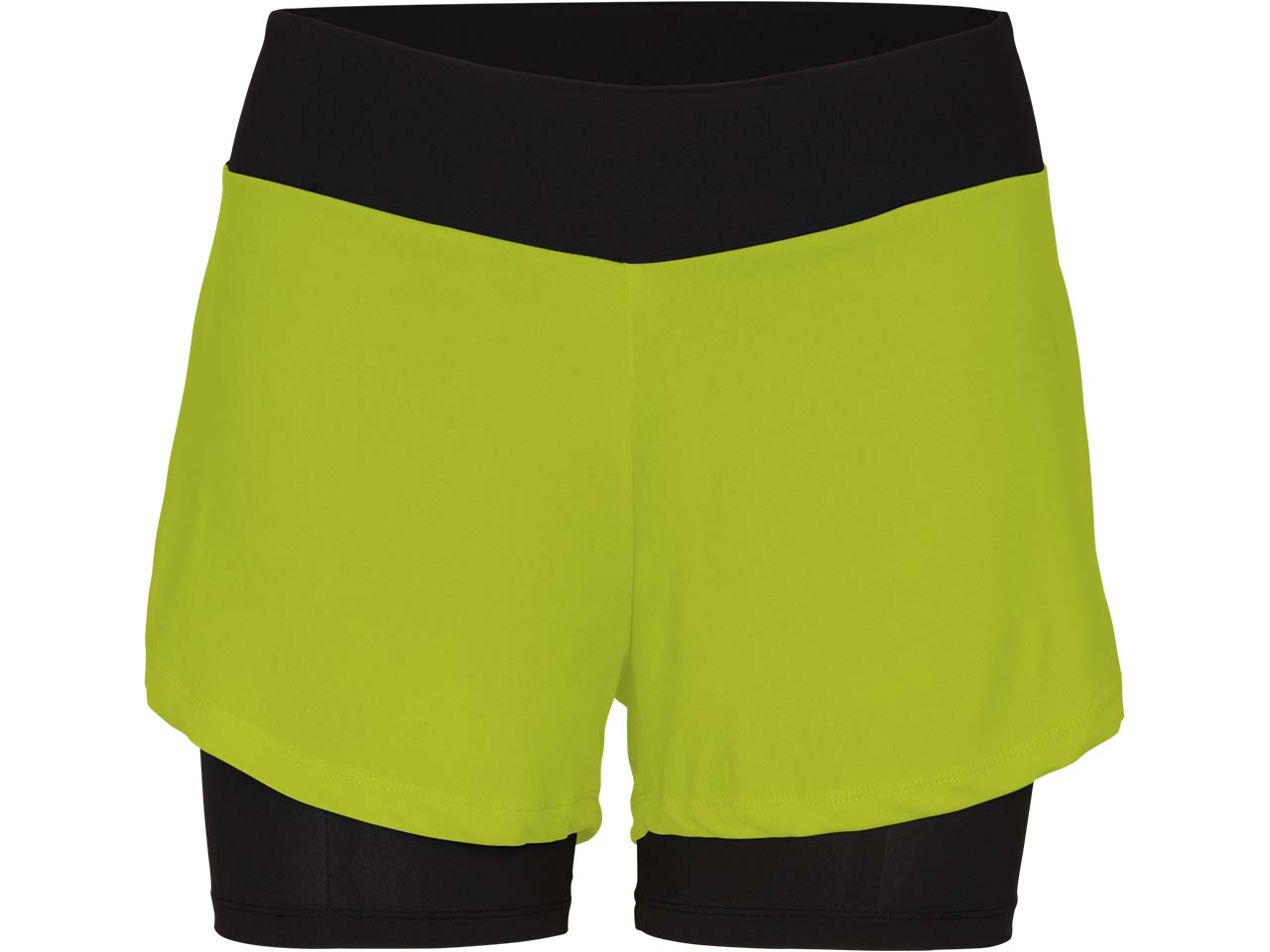 TRUE NORTH Damen-Sport-Short, doppellagig, pistachio green, Gr. XS