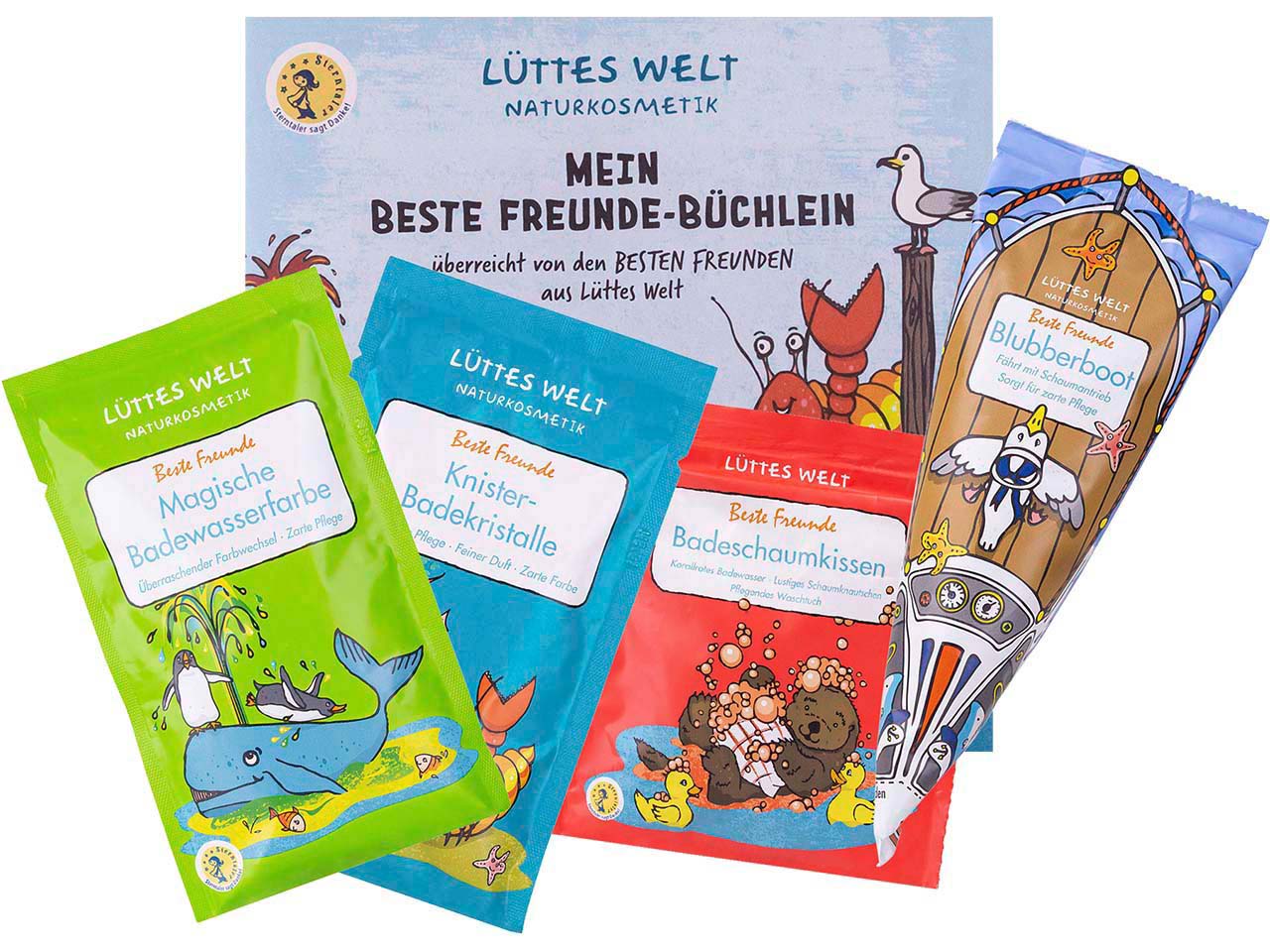 LÜTTES WELT Badezusatz Badespektakel "Beste Freunde" 5er-Set