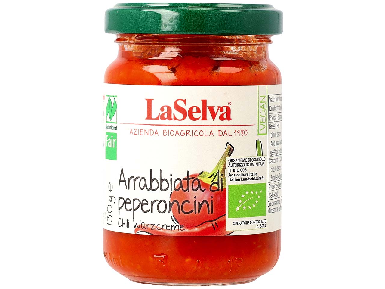 LaSelva Bio-Chili-Würzcreme "Arrabbiata di Peperoncini", 130 g
