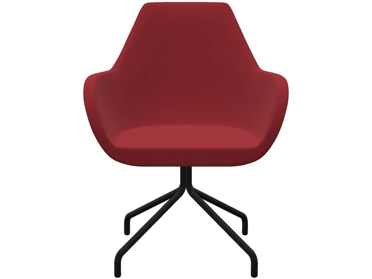 Profim Besucherstuhl "FAN" mit drehbarem Sternfußgestell, schwarz, Stoff: rot