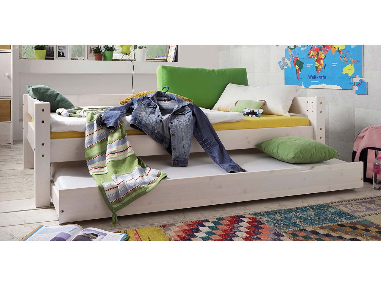 Bett "Tobykids" 140x200 cm, Höhe 59 cm, Kiefer weiß