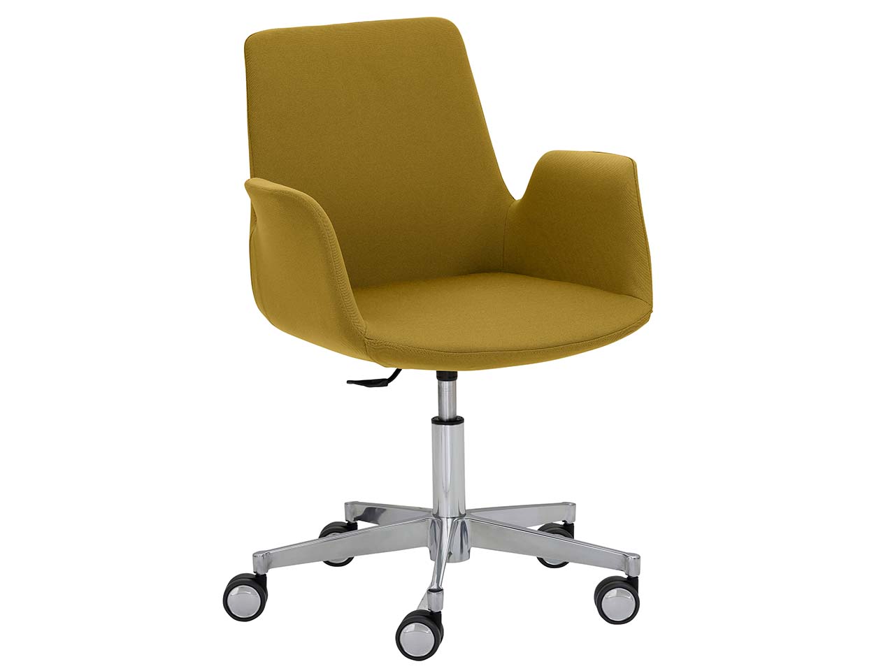 Besucherstuhl "2010" mit Aluminium-Fußkreuz, gelb