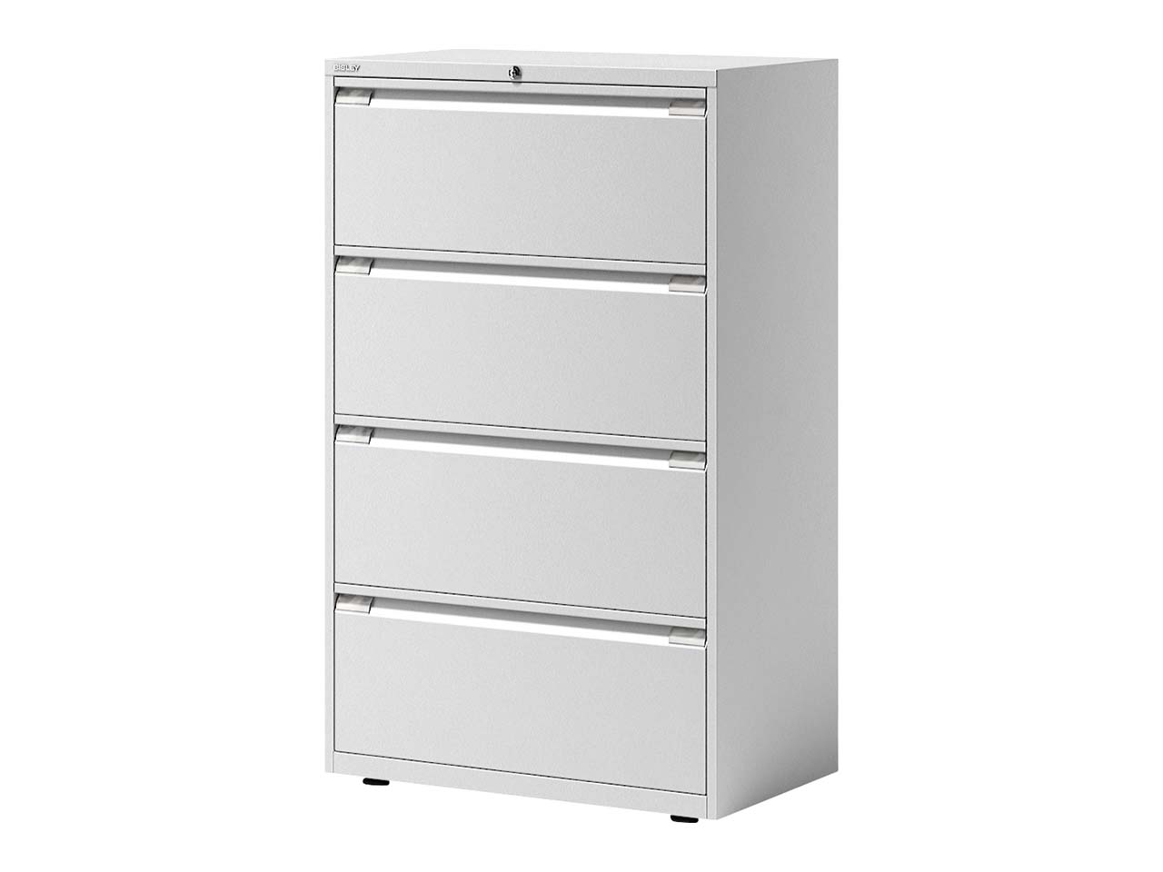 BISLEY Registraturschrank 2-bahnig, 4 Schubladen verkehrsweiß