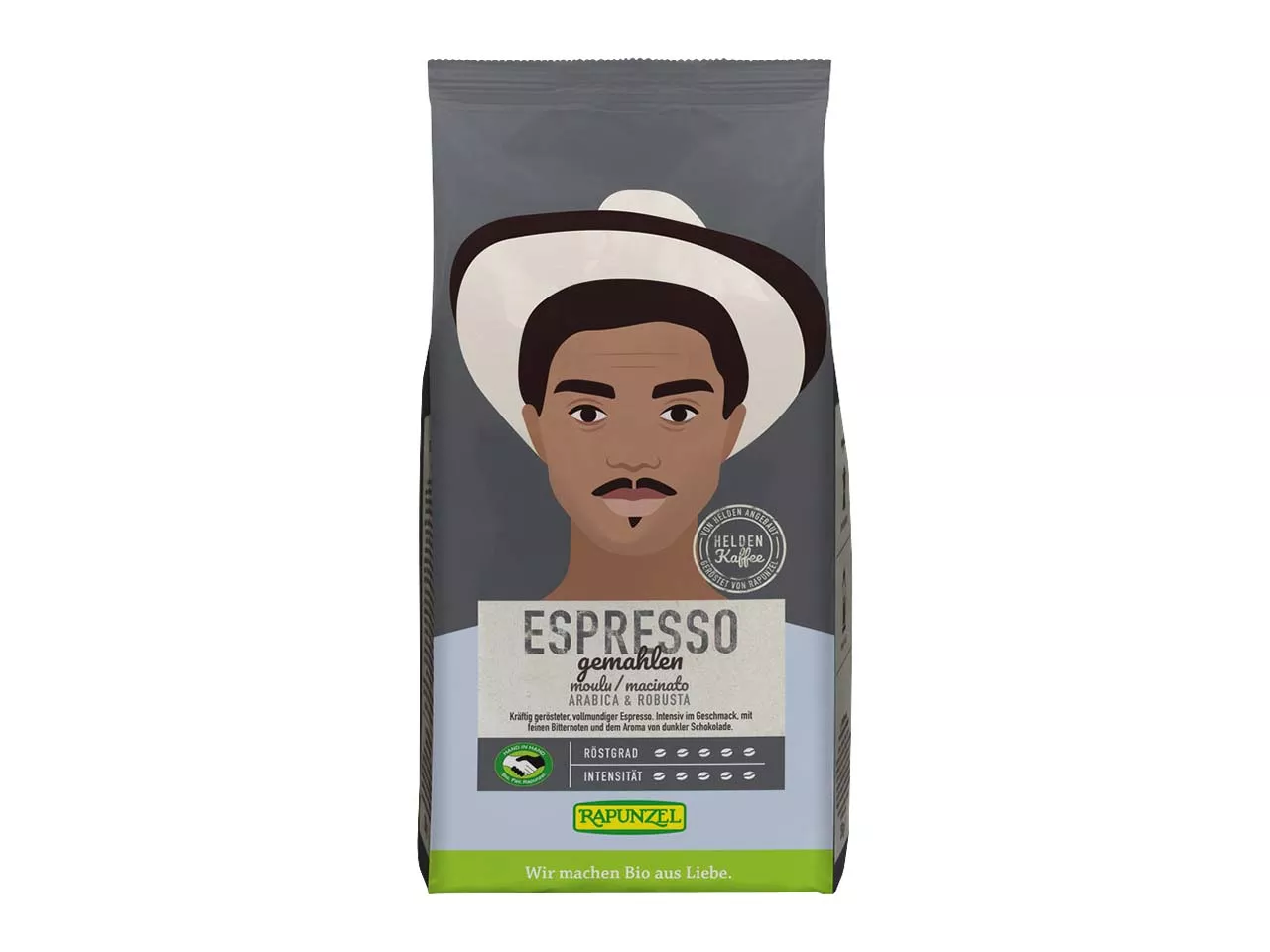 RAPUNZEL Bio-Espresso "Heldenkaffee" gemahlen, 250 g