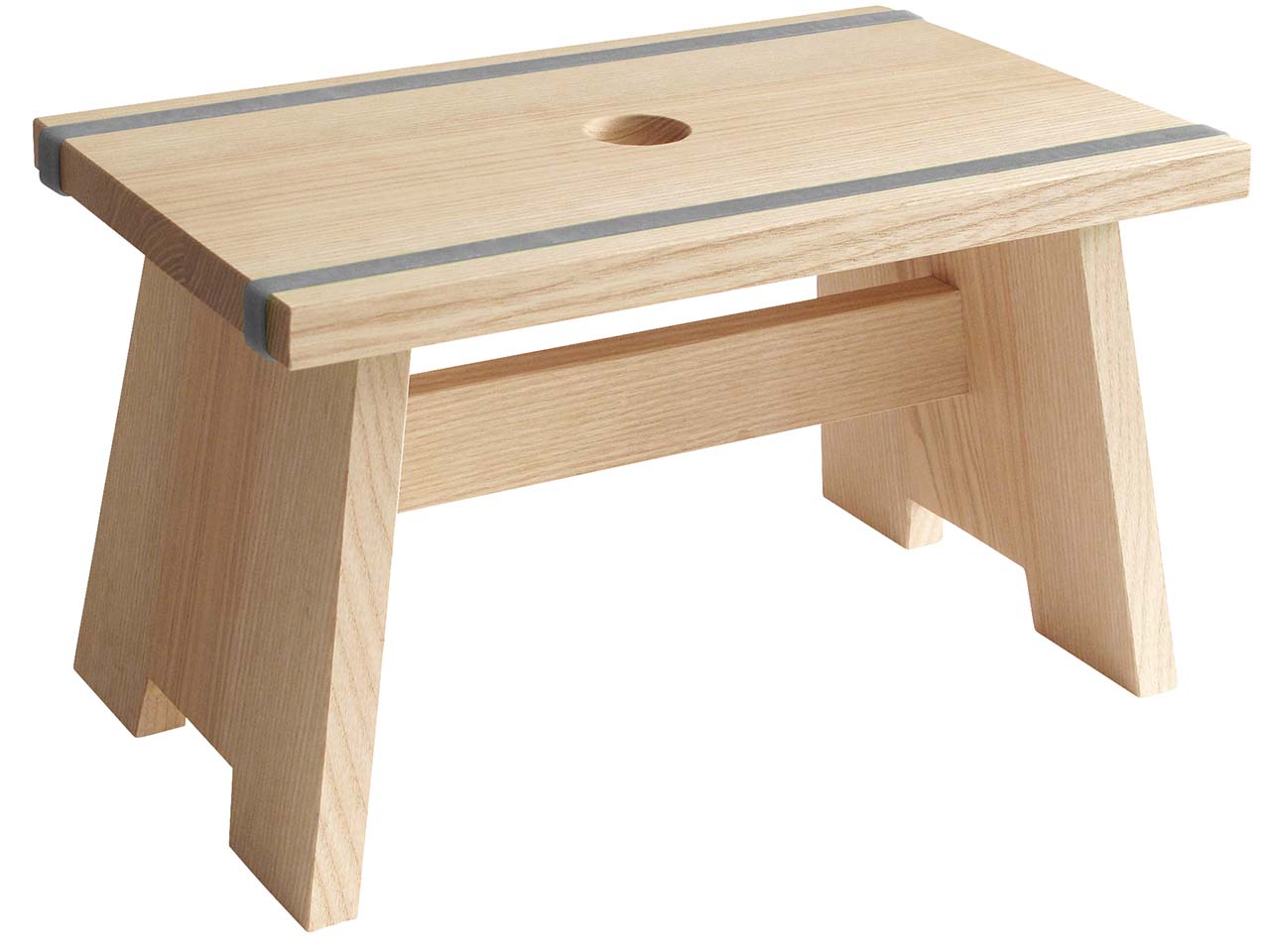 SIDE BY SIDE Schemel massive Esche, unbehandelt, Silikonband