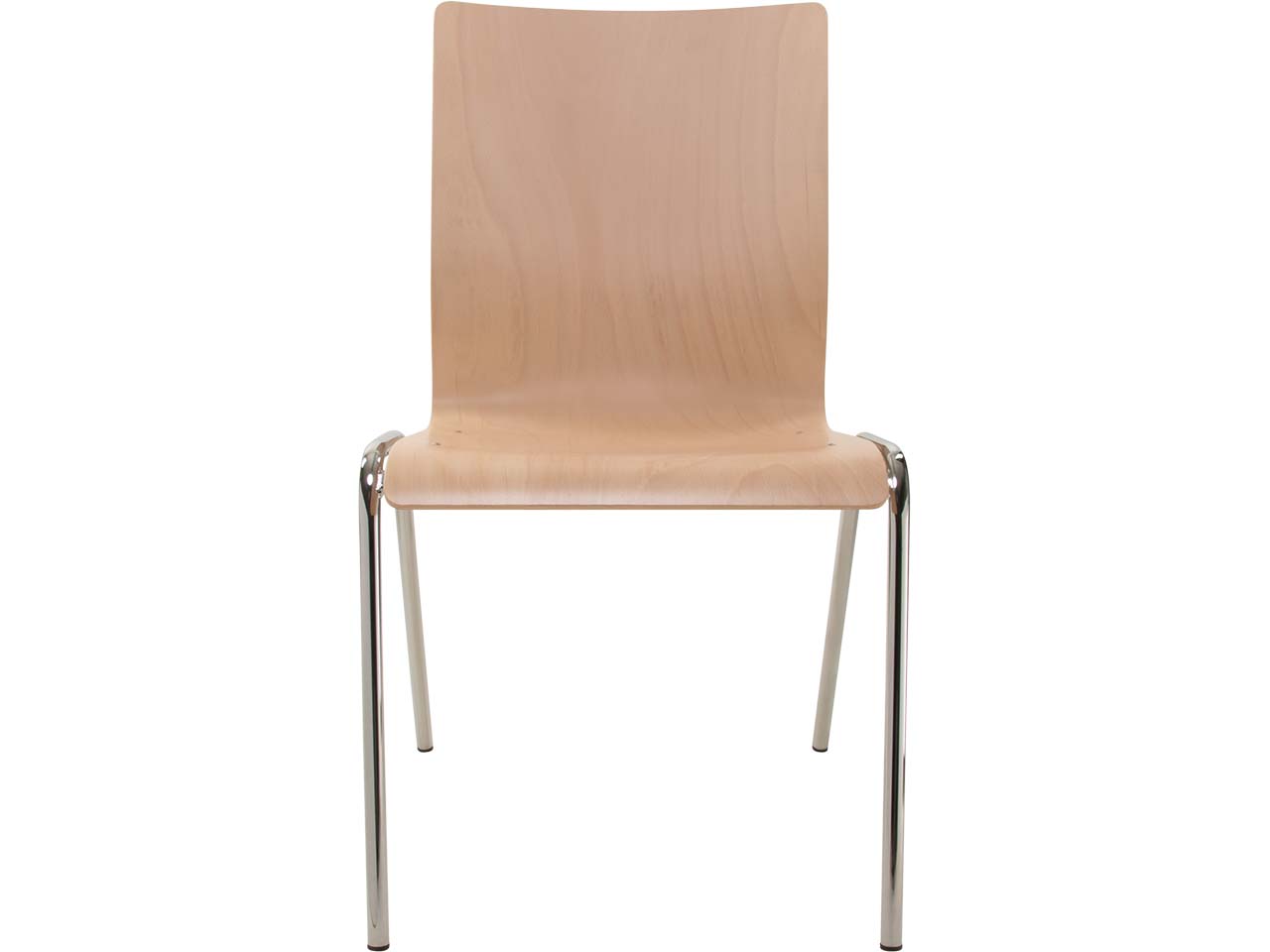 Besucherstuhl "A45" Buche, Gestell verchromt