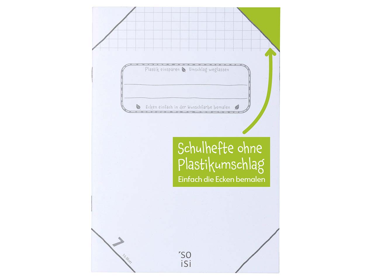 Soisi Recycling-Schulheft DIN A5 Nr. 7 Großkaro ohne Rand
