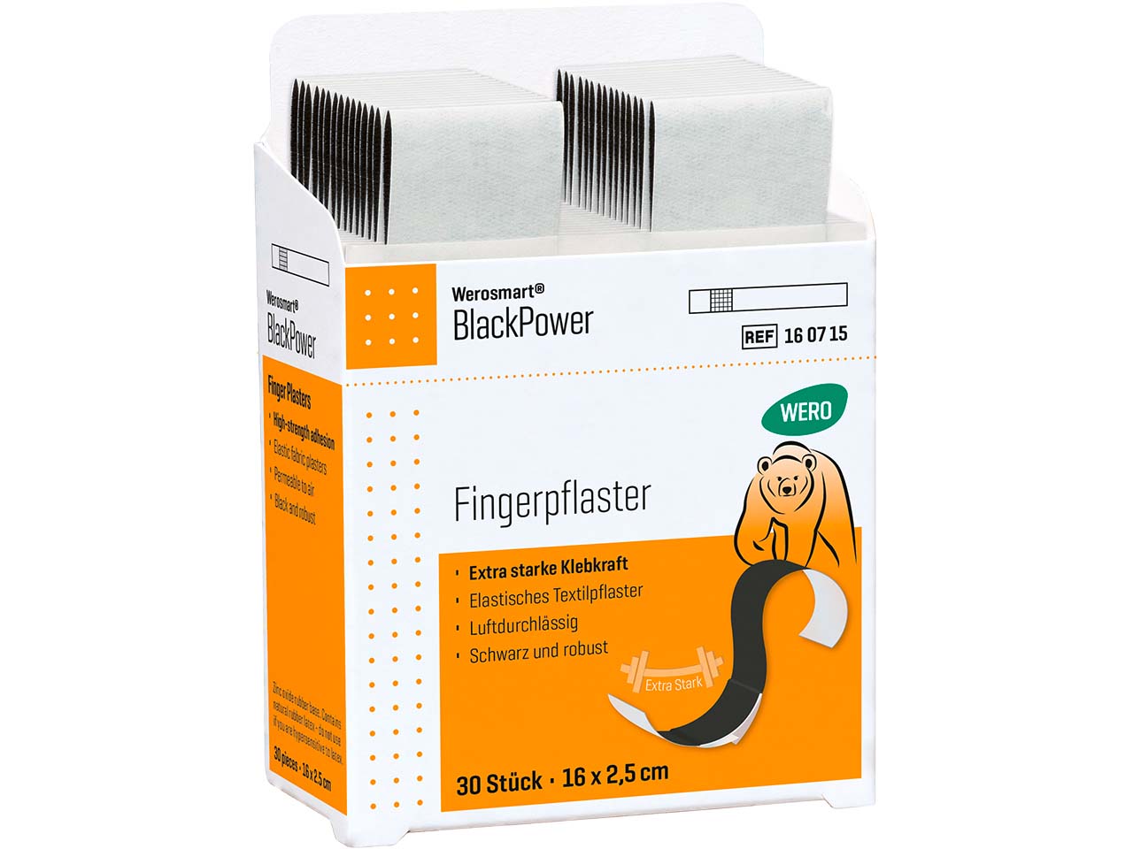 WERO Werosmart PowerTex Fingerpflaster, 16 x 2,5 cm, 30 Stück für WERO Smart Box