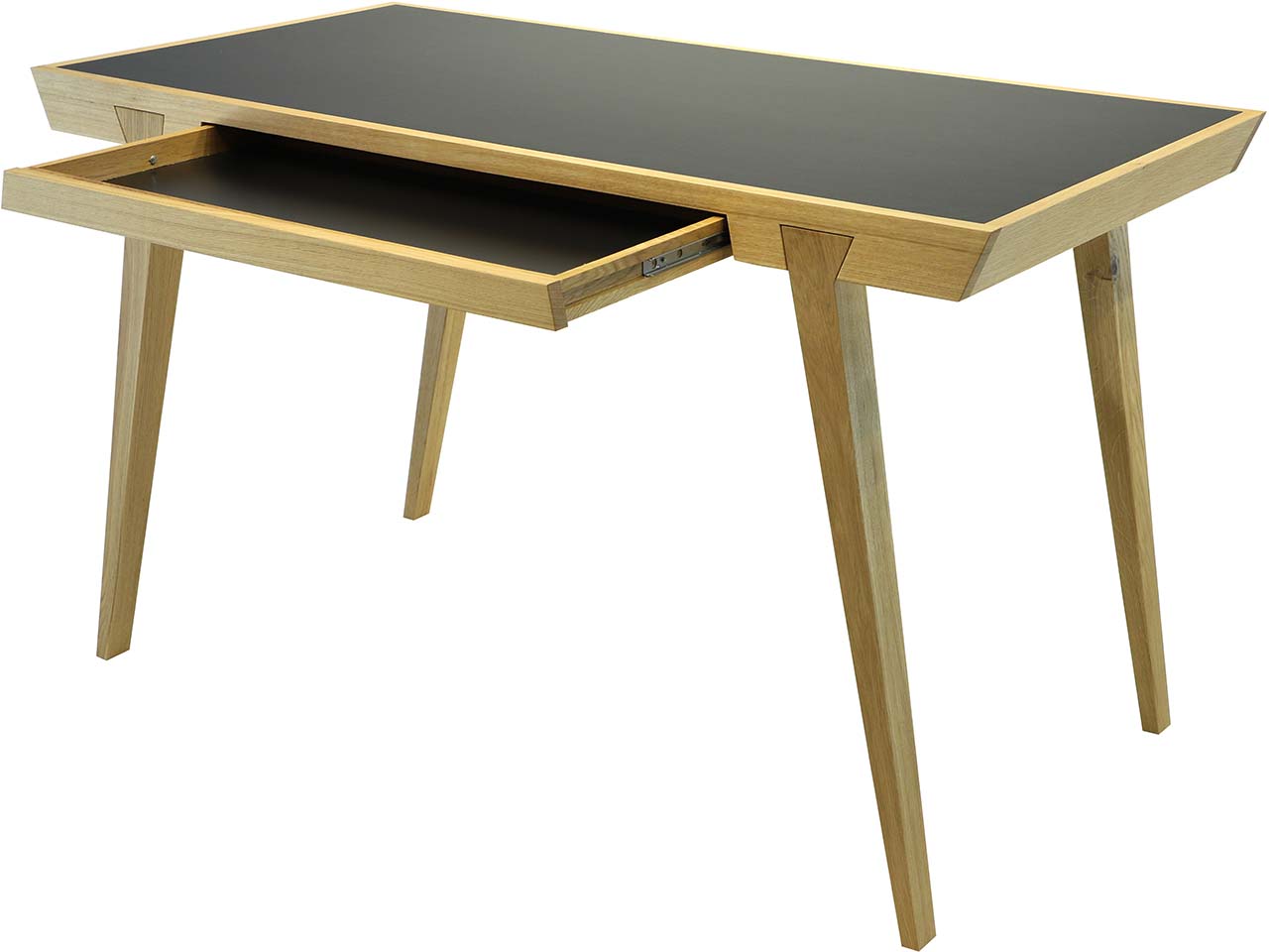 Jan Kurtz Schreibtisch "Desk" mit Schublade B 124 x T 65 x H 74,5 cm, Eiche/Linoleum