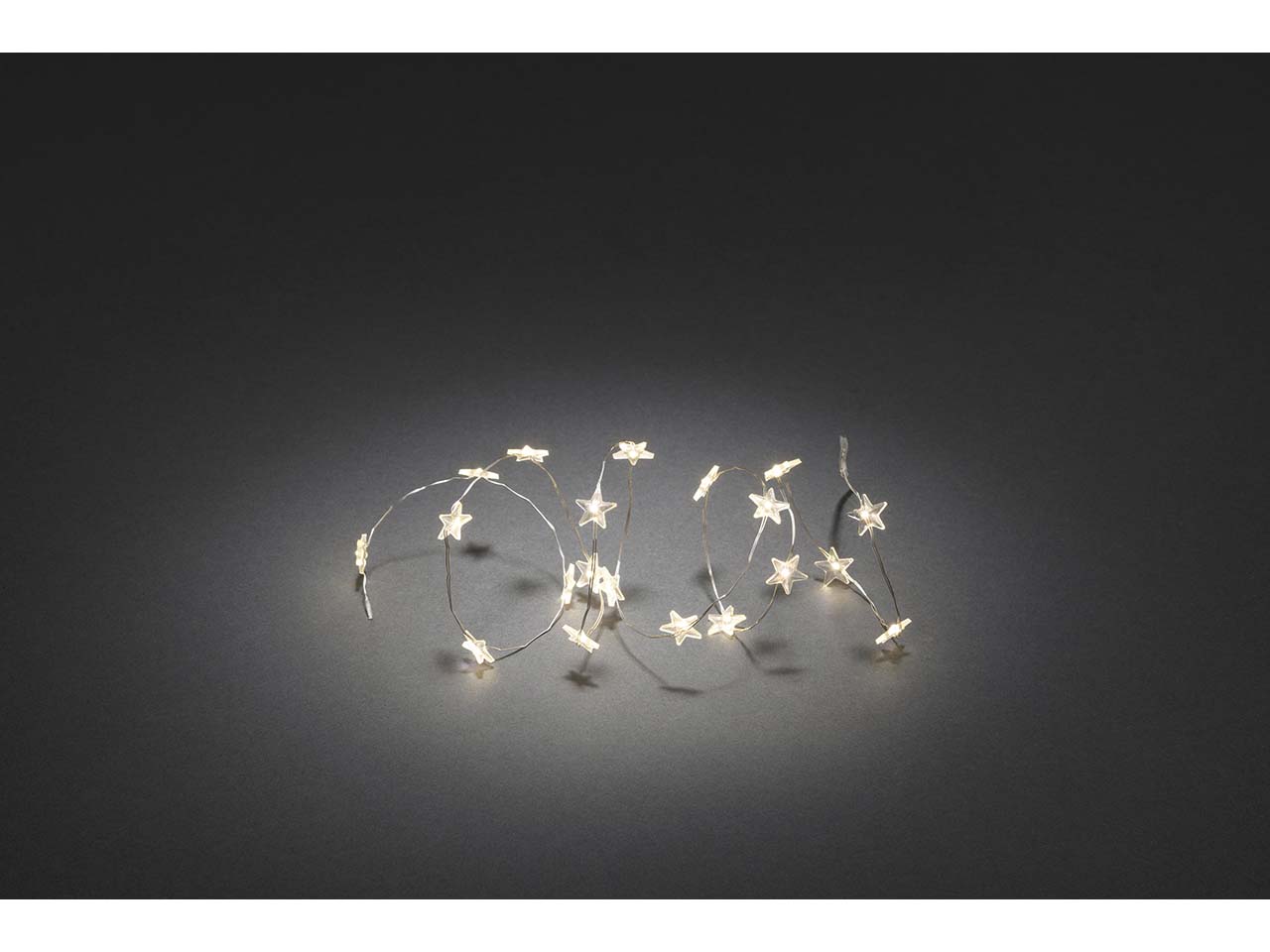 Konstsmide LED-Dekolichterkette "Sterne", mit Schalter, Funkeleffekt, 20 Dioden warmweiß