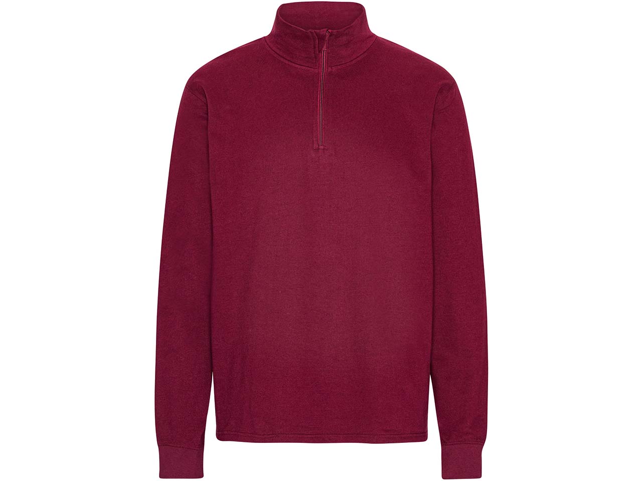 Neutral Bio-Unisex-Sweatshirt "Tiger Cotton" mit Half-Zip, bordeaux, Gr. XS