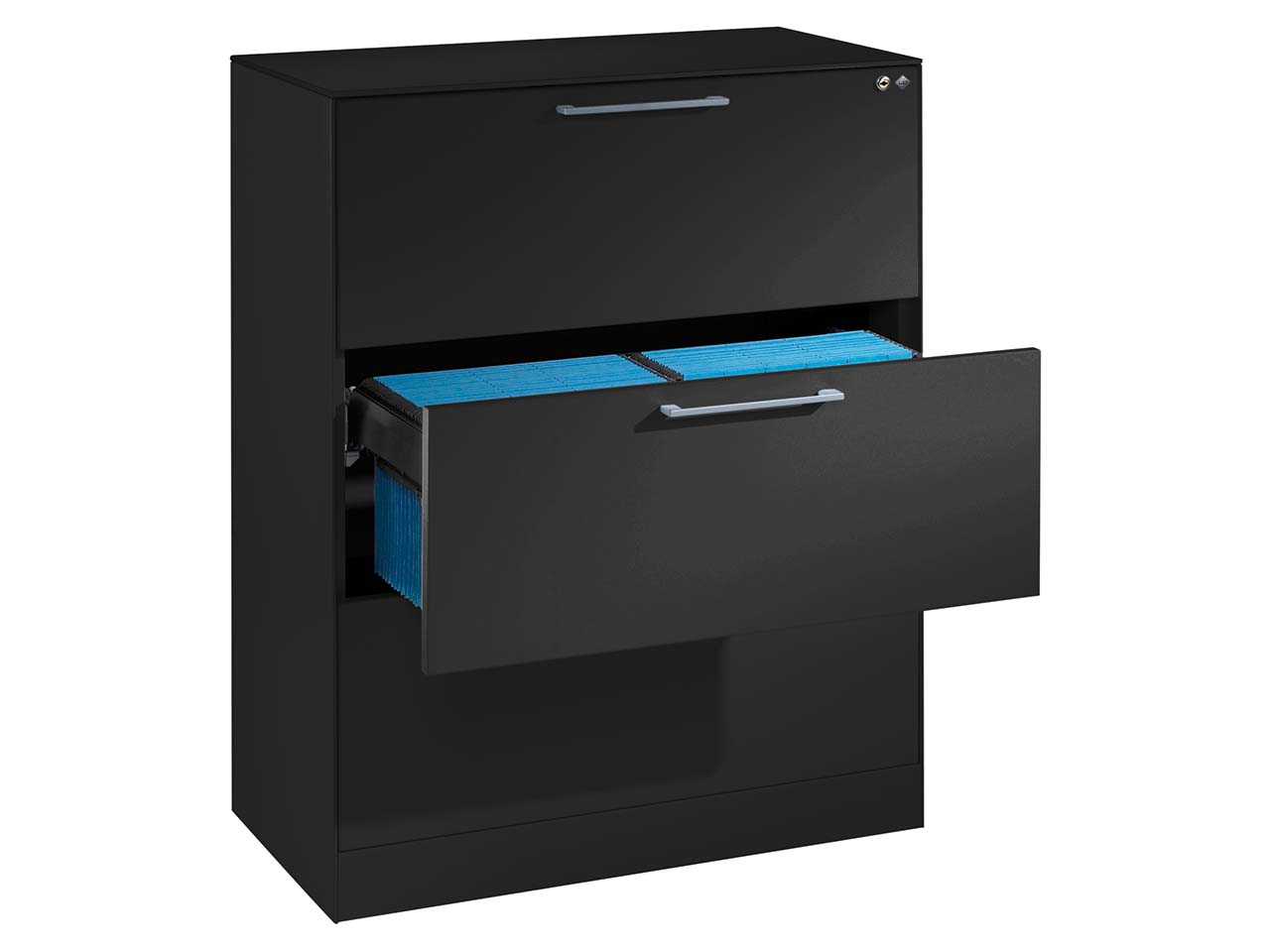 Hängeregistraturschrank "CONTACT", Höhe 101 cm  (BxT) 80 x 43,5, schwarz