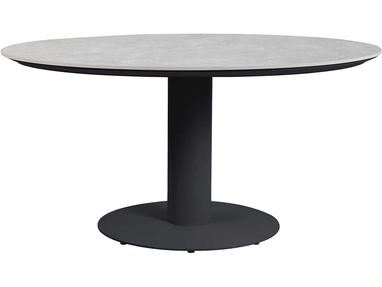 Gartentisch "Porto" rund Ø 150 x H 74 cm, Sinterstein, Stahl, Aluminium, anthrazit