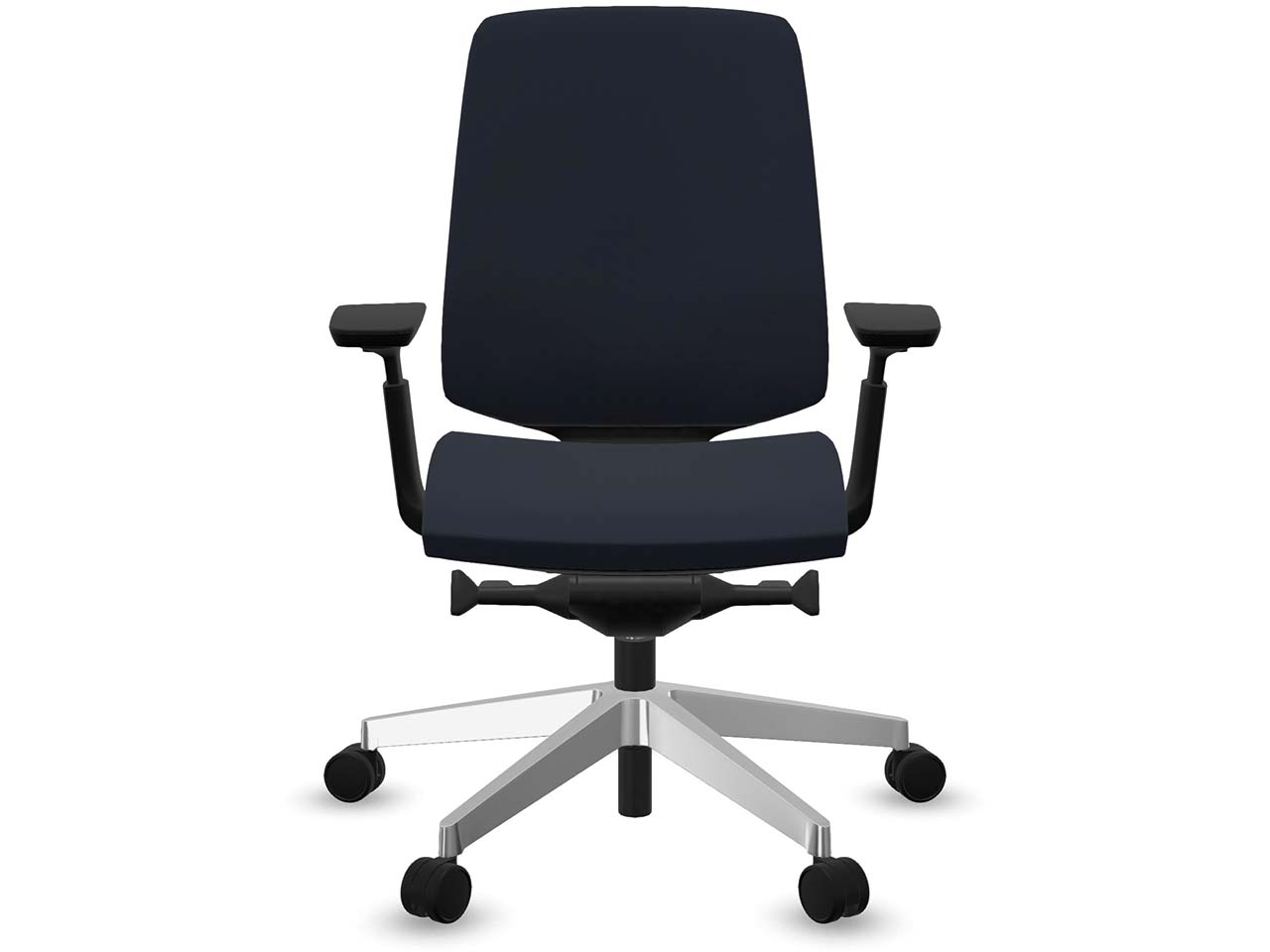 Profim Bürodrehstuhl "LIGHT UP" mit Armlehnen, Gestell: silber, Stoff: blau