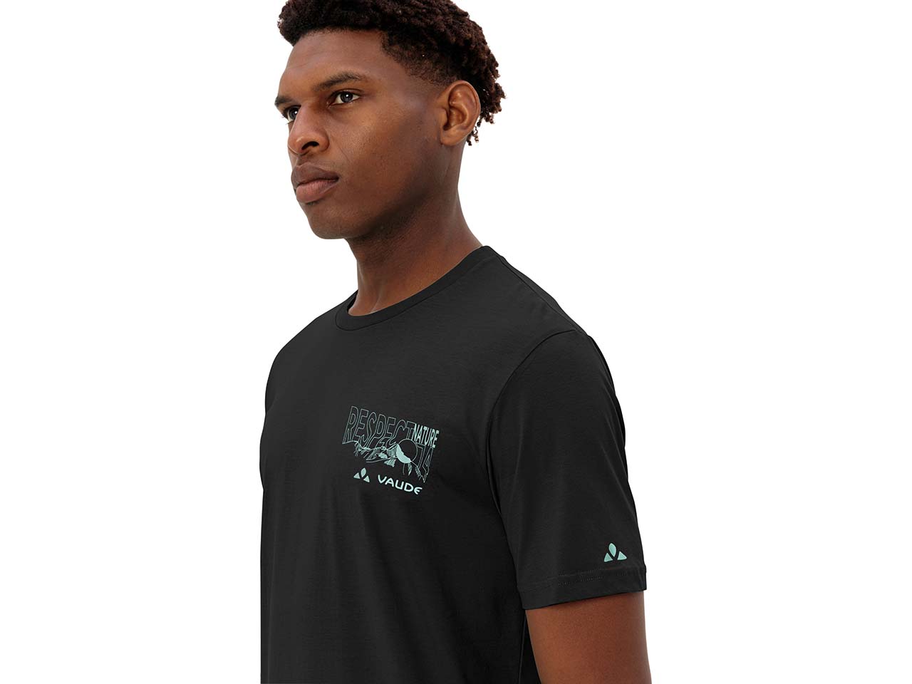 VAUDE Herren-T-Shirt "Spirit II" mit Rückenaufdruck, black, Gr. S