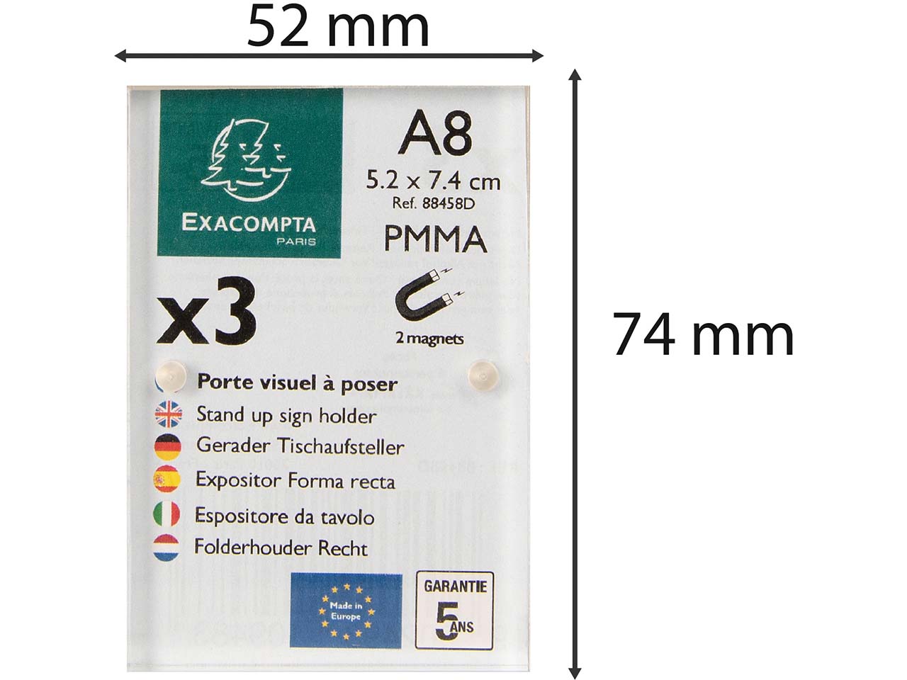 3er-Pack Exacompta Tischaufsteller "Exacryl" mit Magnetverschluss, (2x6mm) DIN A8 3er-Pack Exacompta Tischaufsteller "Exacryl" mit Magnetverschluss, (2x6mm) DIN A8