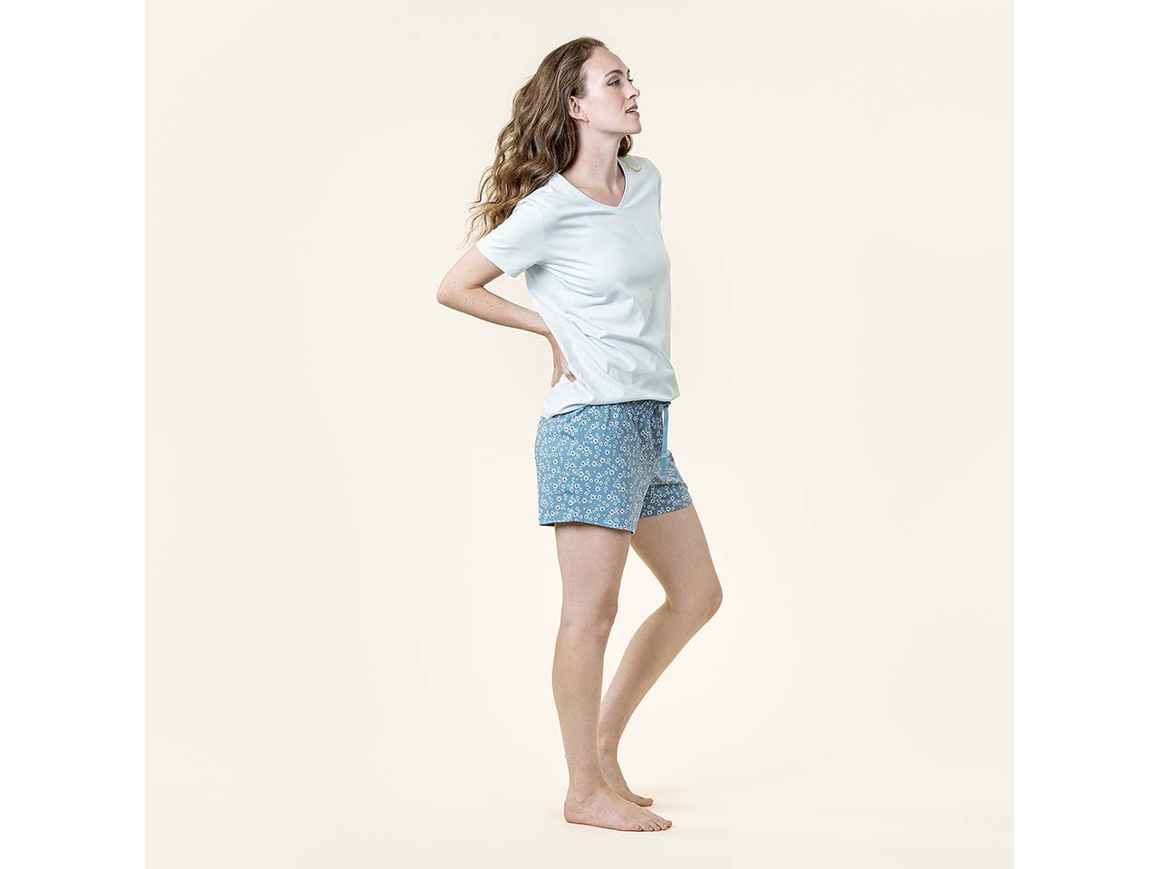 Living Crafts Bio-Damen-Schlafanzug "Miriam", kurz, bleu, Gr. S