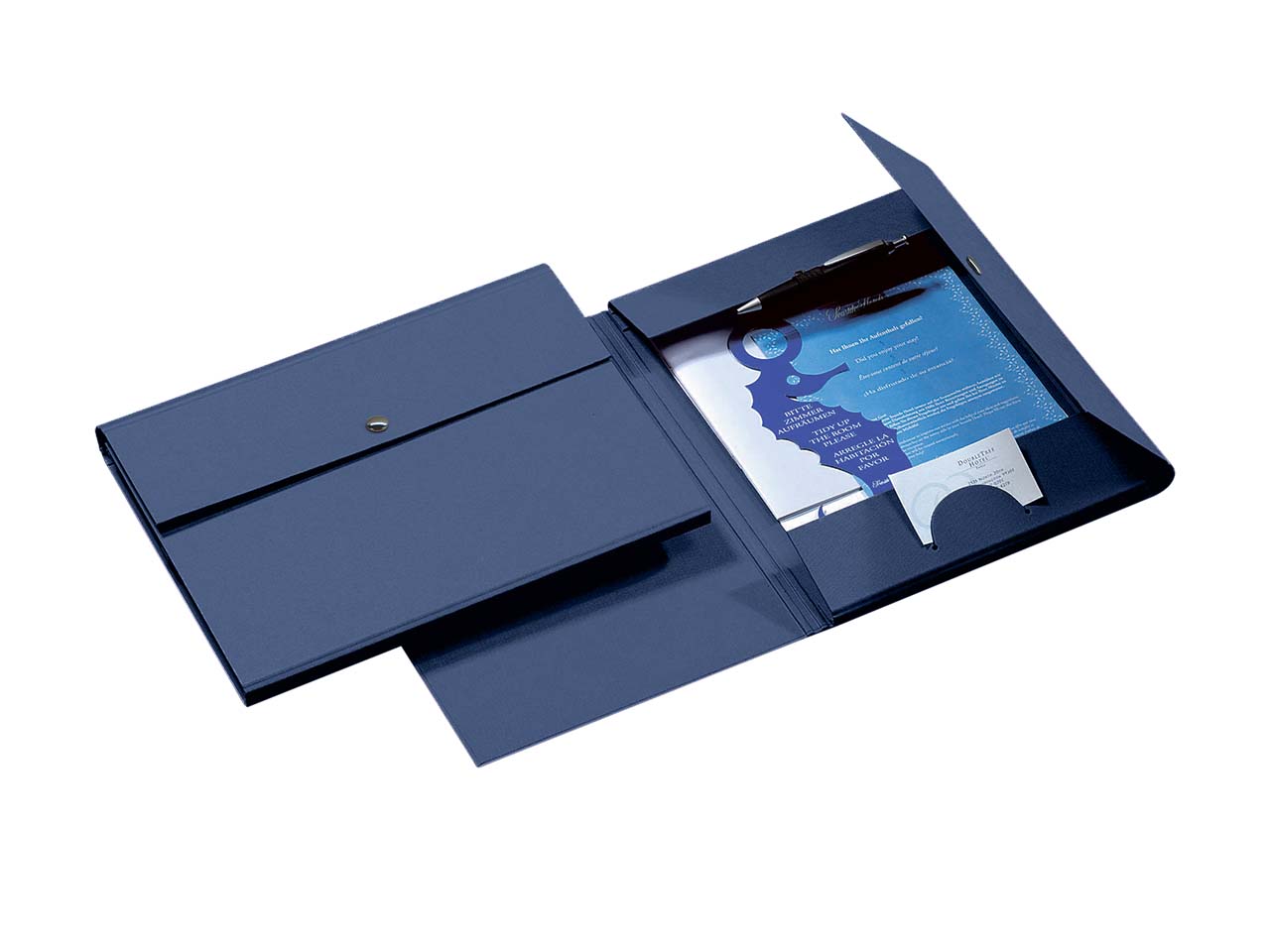 Sammelmappe 'Elegance', blau, A4 mit Flügel u Druckknopfverschluss