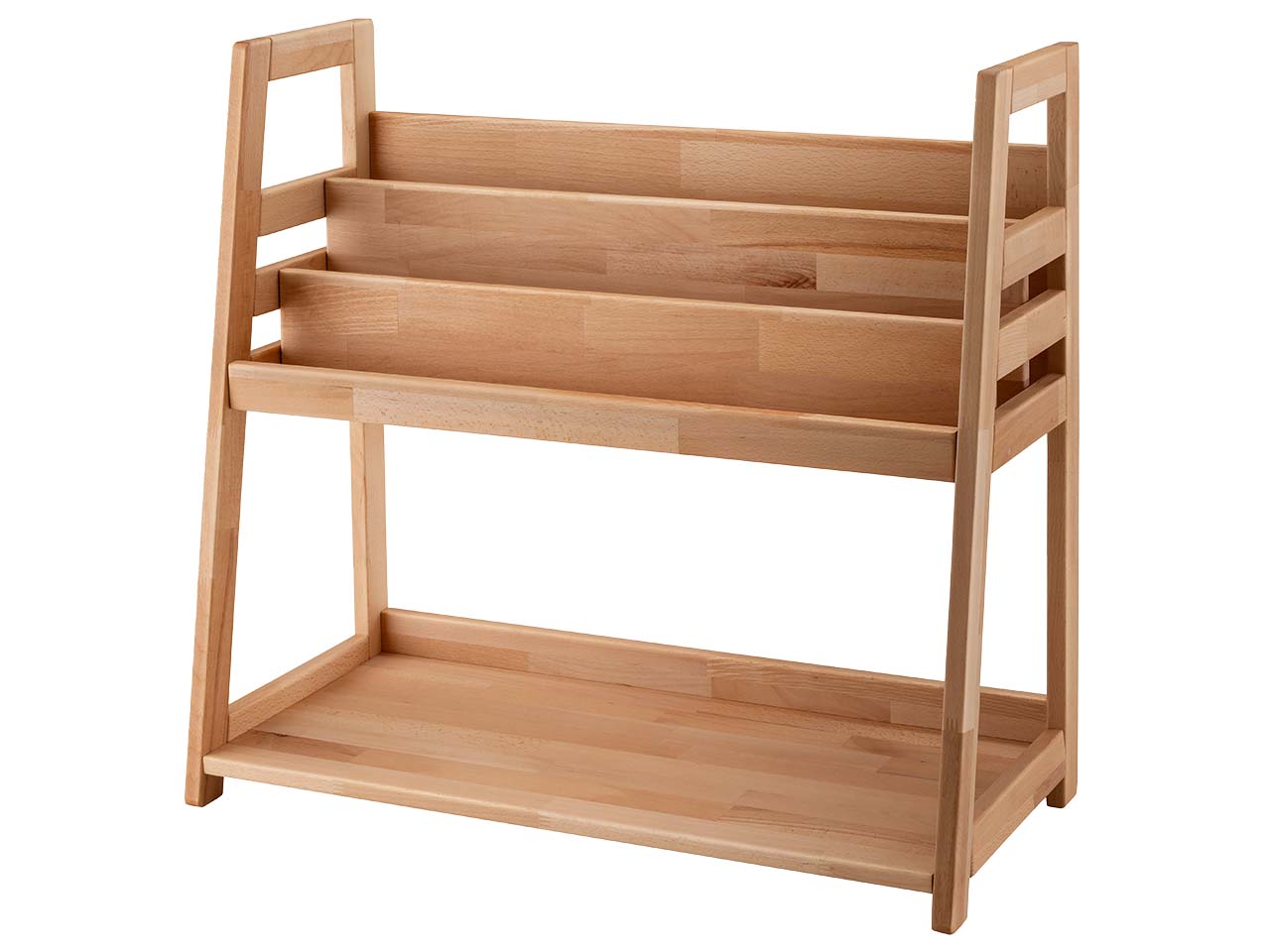 Kinderregal 'Montessori' B83xT38xH75cm, Bücherregal oben, Buche geölt