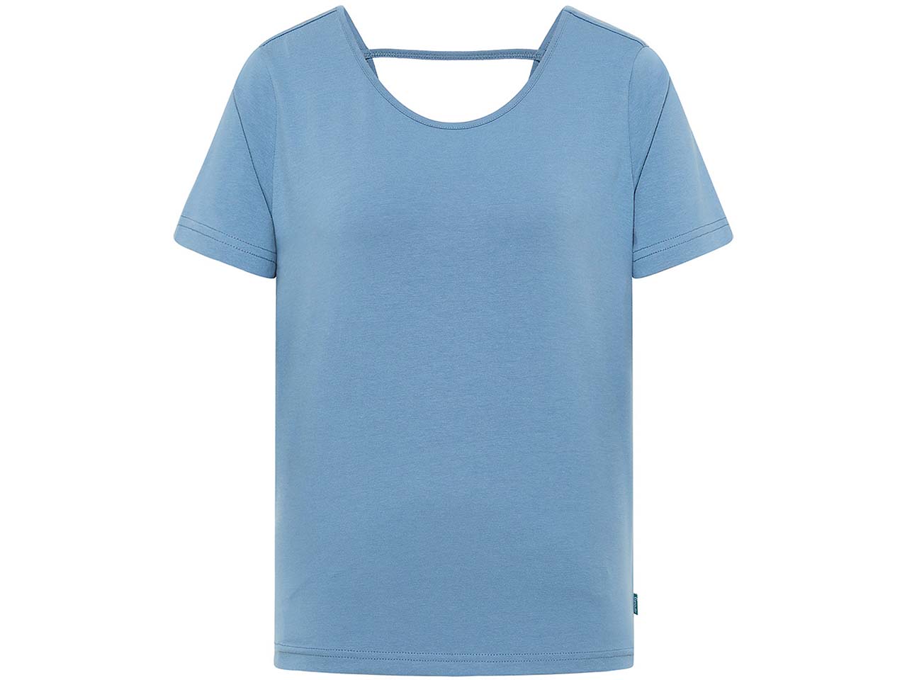 tranquillo Bio-Damen-T-Shirt mit Rückendetail, steel, Gr. L