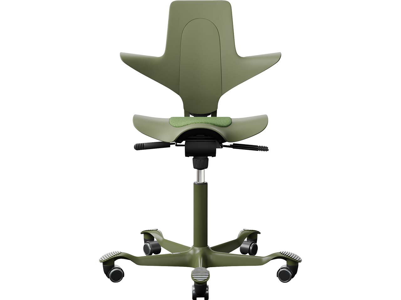 HAG Bürodrehstuhl "Capisco Puls 8010" Gestell: moss grey,Stoff: "Mainline Flax" green