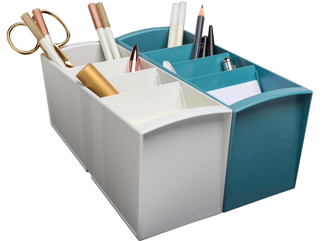 Exacompta Ordnungshelfer "Multitower AutentiK" 4 Fächer, 230 x 80 x 110 mm, blau-grau Exacompta Ordnungshelfer "Multitower AutentiK" 4 Fächer, 230 x 80 x 110 mm, blau-grau