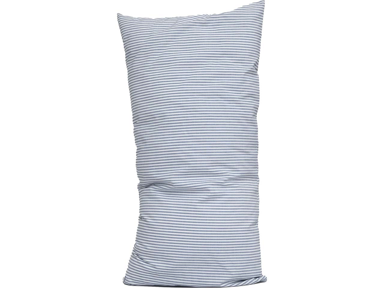 MELA Bio-Kopfkissenbezug "MAJULI STRIPES" aus Perkal, 40 x 80 cm, blau/naturweiß