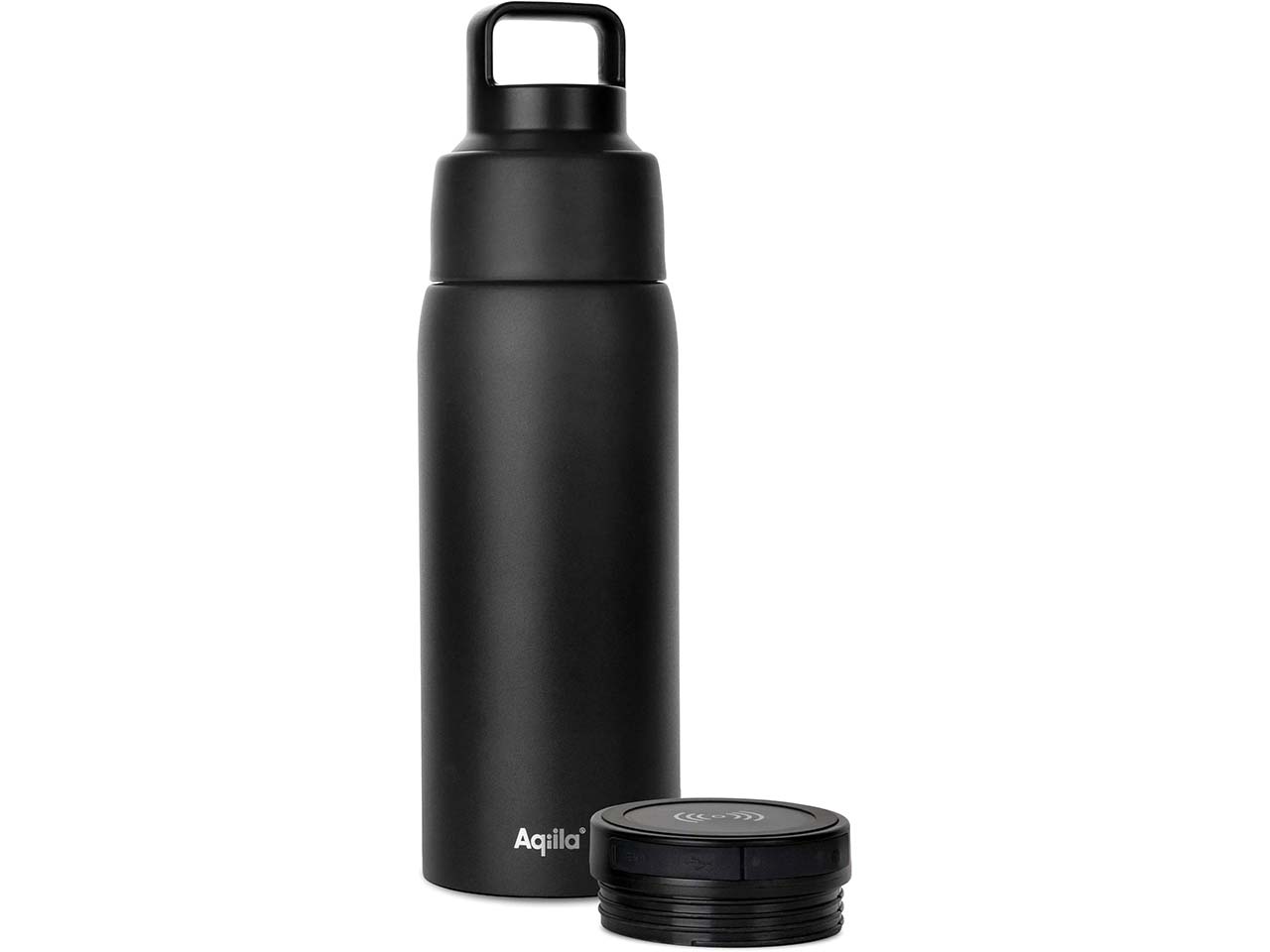 Aqiila Isolierkanne mit Powerbank "Power Bottle B05", schwarz