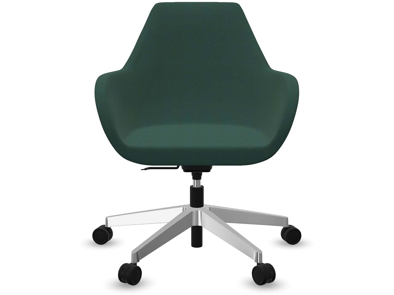Profim Bürodrehstuhl "FAN" mit Wippmechanik und Fußkreuz, silber, Stoff: grün