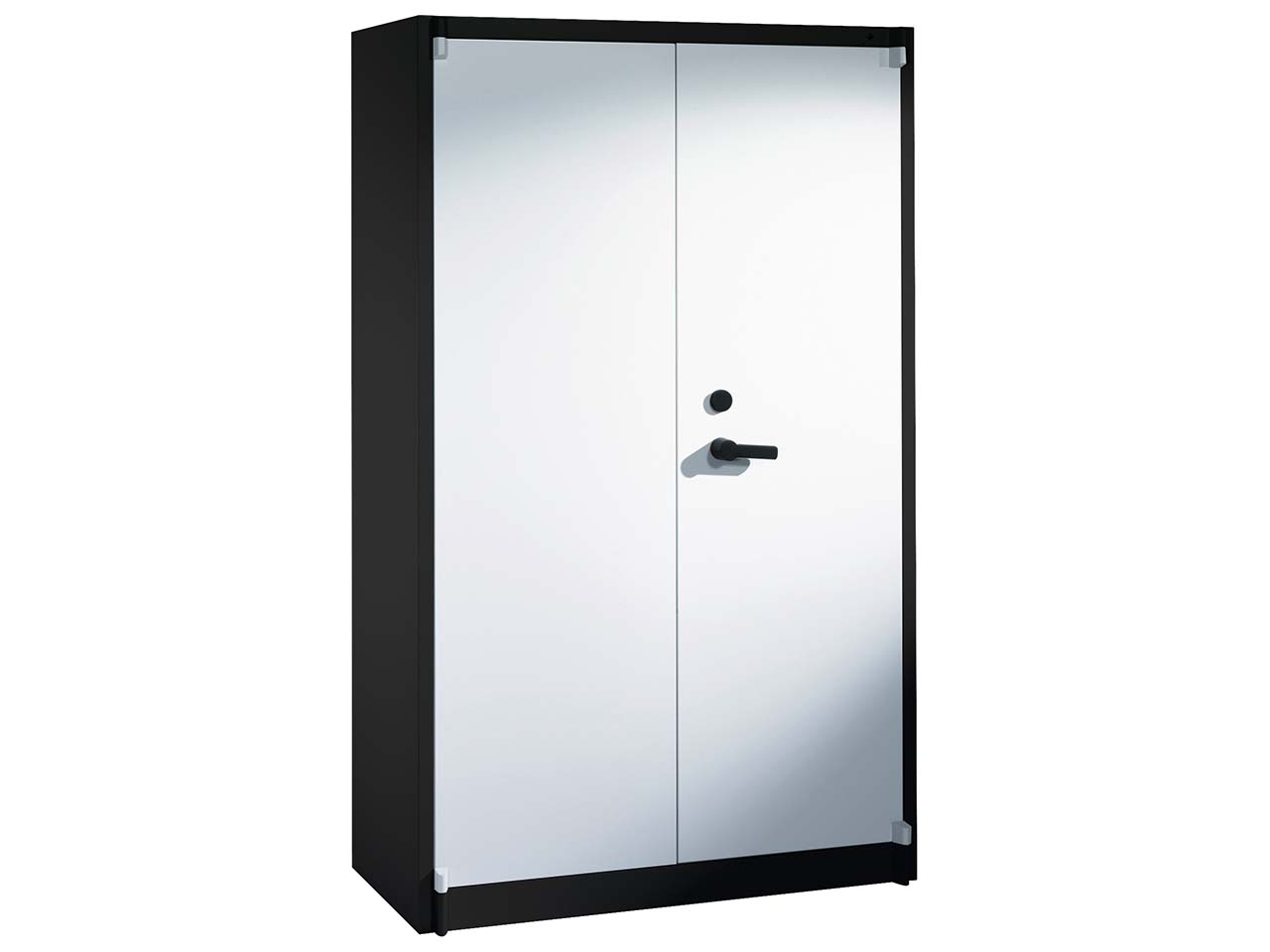 Feuergeschützte Flügeltürenschrank anthrazit/alusilber B 120 cm, H 195 cm