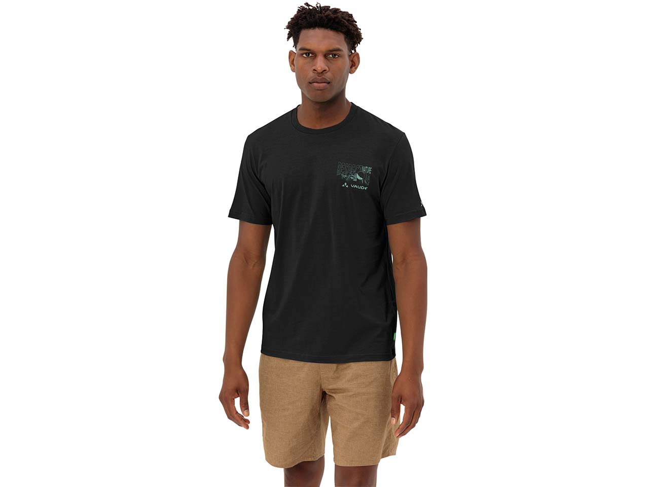 VAUDE Herren-T-Shirt "Spirit II" mit Rückenaufdruck, black, Gr. S