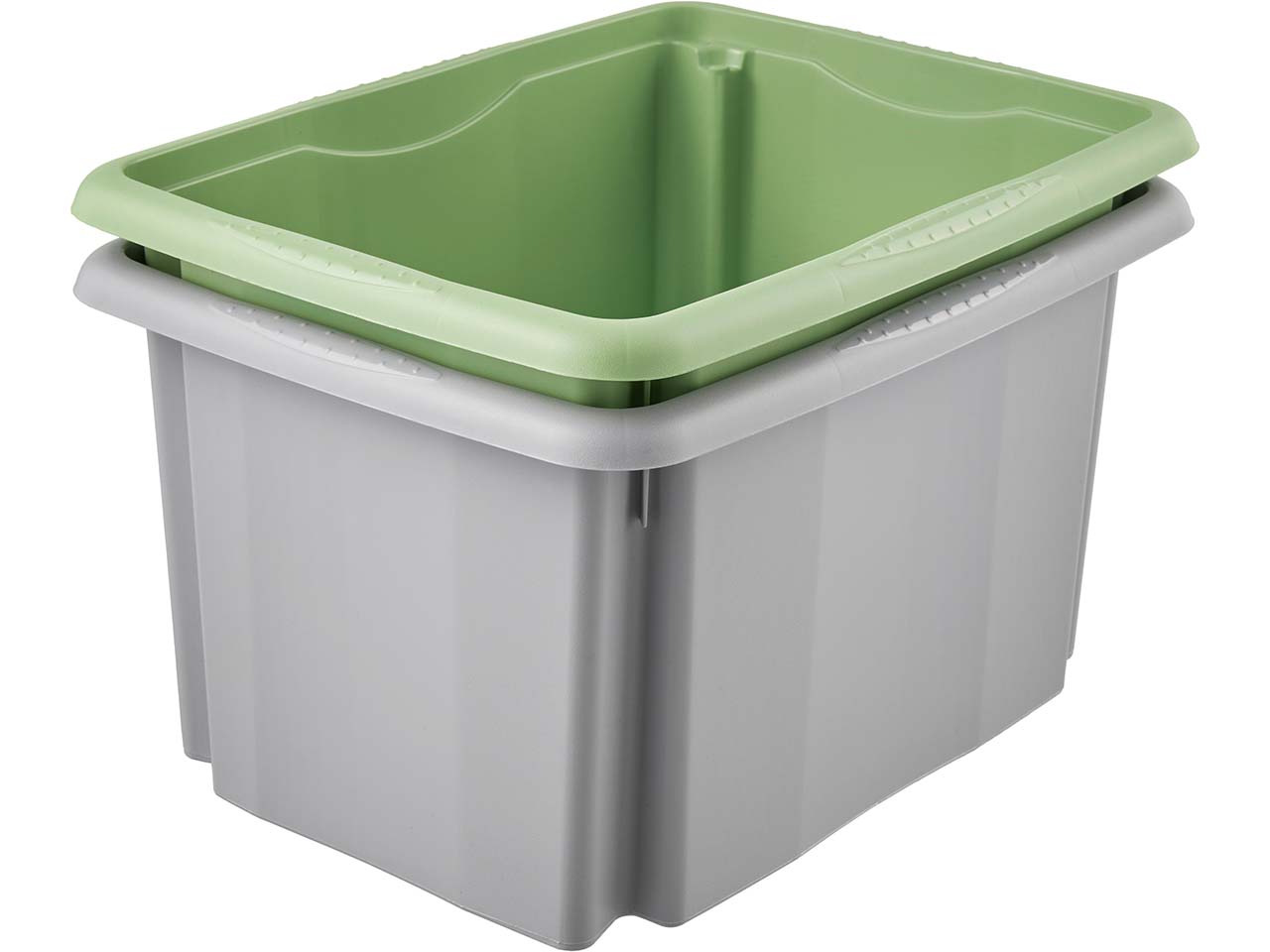 keeeper Aufbewahrungsbox "Emil Eco Line" mit Deckel "Emilia", 38x28,5x20,5 cm, 15 l, grau