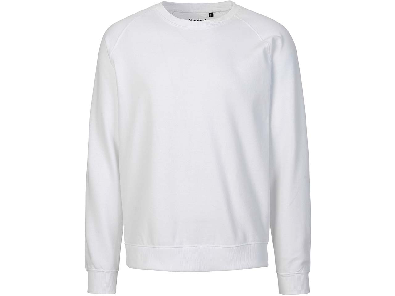 Neutral Bio-Unisex-Sweatshirt mit Rundhalsausschnitt, weiß, Gr. L