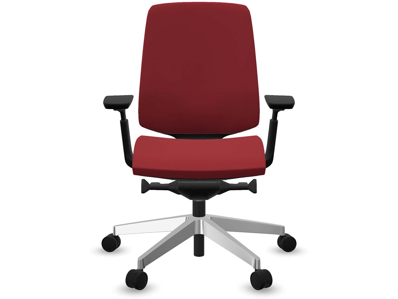 Profim Bürodrehstuhl "LIGHT UP" mit Armlehnen, Gestell: silber, Stoff: rot