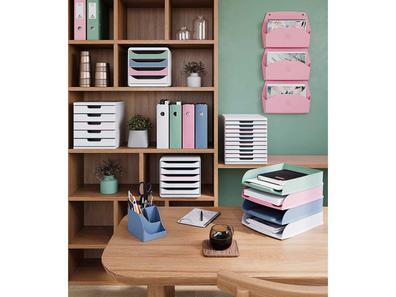 Exacompta Wandprospekthalter "AutentiK" horizontal, 1 Fach, 72 x 382 x 289 mm, rosa Exacompta Wandprospekthalter "AutentiK" horizontal, 1 Fach, 72 x 382 x 289 mm, rosa