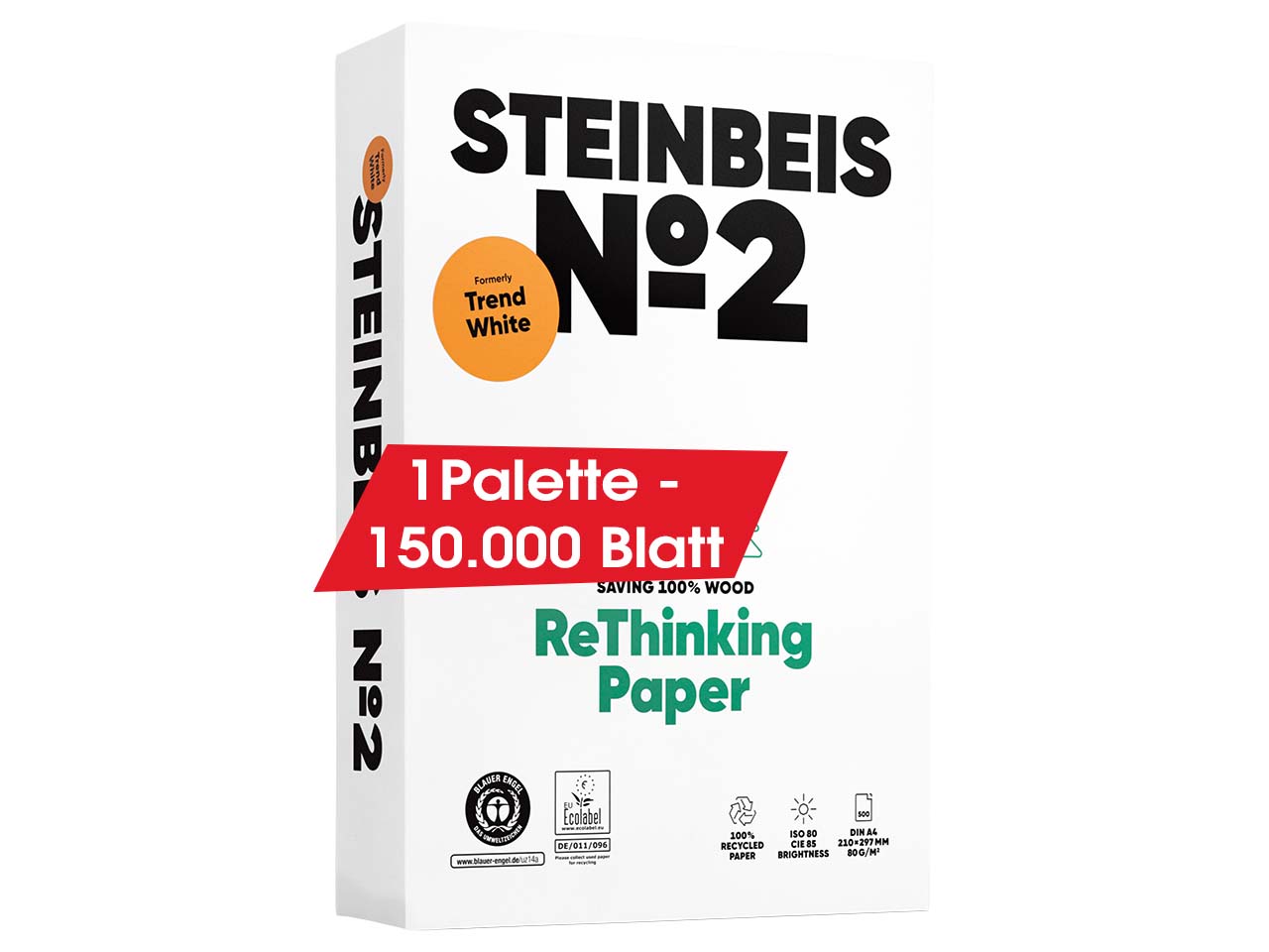 300 x 500 Blatt Steinbeis Recycling Kopierpapier "TrendWhite" DIN A4