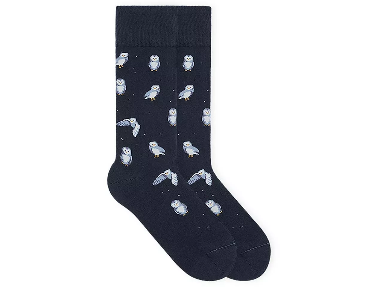 VON JUNGFELD Bio-Socken "Snow Owl", space blue, Gr. 39/42